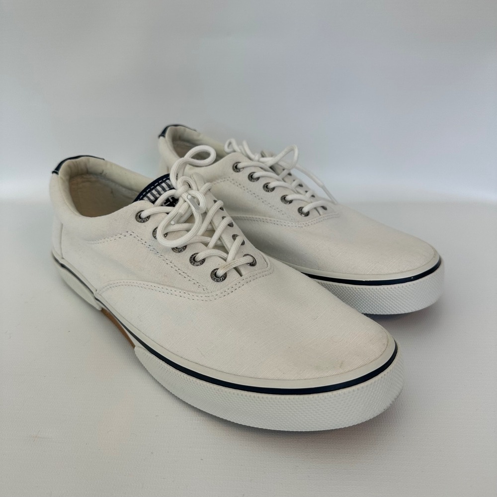 Sperry Top-Sider Mens White Canvas Boat Shoes Sneakers Size‎ 12 STS22131 - Picture 2 of 16